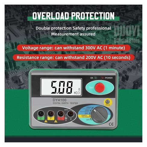 Resistance Tester, DY4100 Digital Meg-ohmmeter Meters Earth Resistance Tester Cable High Voltage Meter Ground Insulation in Saudi Arabia