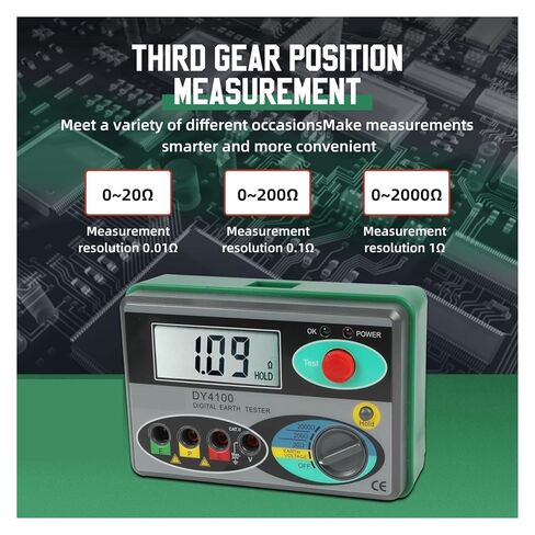 Resistance Tester, DY4100 Digital Meg-ohmmeter Meters Earth Resistance Tester Cable High Voltage Meter Ground Insulation in Saudi Arabia