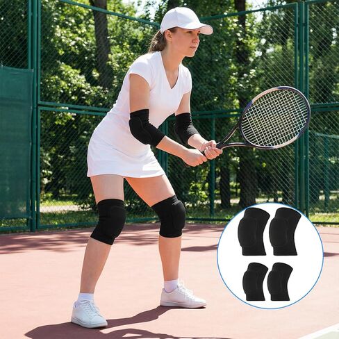 4 Pcs Volleyball Knee Pads and Volleyball Elbow Pads Set, Arm and Knee Pad Protection Set for Sports(Medium) in Saudi Arabia