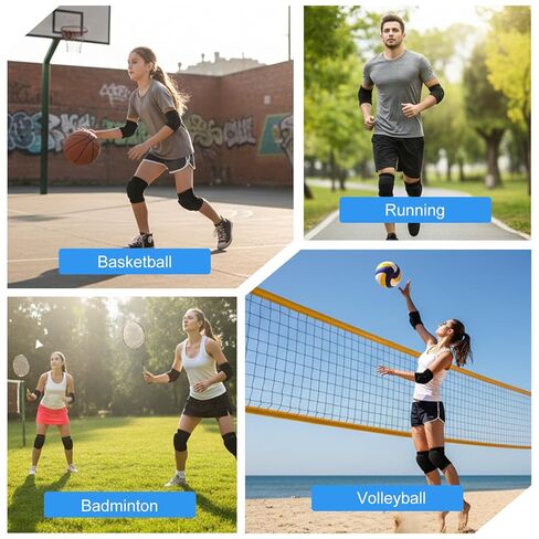 4 Pcs Volleyball Knee Pads and Volleyball Elbow Pads Set, Arm and Knee Pad Protection Set for Sports(Medium) in Saudi Arabia