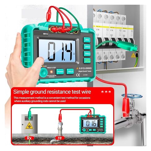 Resistance Tester, MH14 Electrical Insulation Resistance Tester Digital High-Precision Grounding Measuring Meter in Saudi Arabia