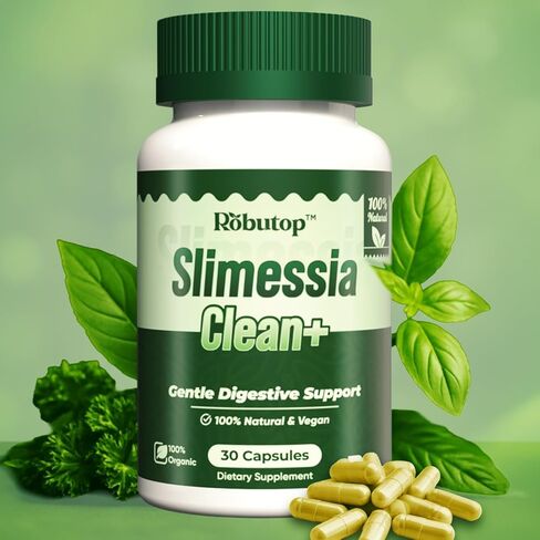 Slimessia Clean+ Gut Cleanse Detox with Moringa Seeds, Mulberry Leaves, Ginger-Daily Gentle Digestive Support - 30 Capsules - Non-GMO, Plant Based - Natural Ingredients in Saudi Arabia