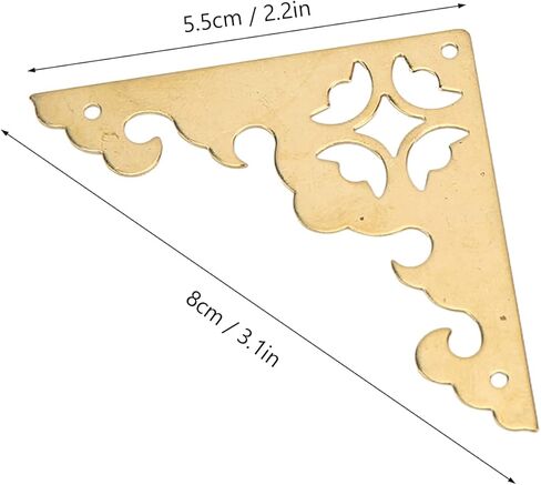 10Sets Antique Decorative Box Corner 8x5.5cm One Sided Hollow Pattern Wooden Box Corner Decorative Cover for DIY Luggage in Saudi Arabia