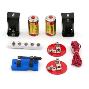 EISCO Simple Circuit Kit - Electricity Kit for Building Basic, Parallel & Series Circuits - Includes Batteries, Wire, Bulbs, Knife Switch, Holders & Experiment Guide in Kuwait