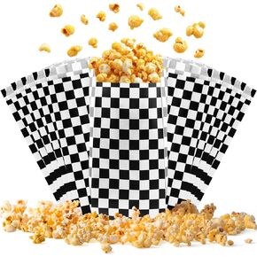 100 Pcs Paper Popcorn Bags Individual Servings small popcorn bags for Party Disposable Snack Candy Movie Nights Pop Corn Bags (Light Pink White) in Kuwait