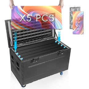 LED Display Screen Transport Road Case for Holds 5 PCS Screens Video Wall Panel Flight Plastic Case Huge Heavy Duty Rolling Storage Box for Stage Event Equipment with Wheels and Secure Locking in Saudi Arabia