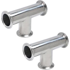 Crapyt 2 Pcs Clamps Tee 3 Way 304 Stainless Steel Sanitary Fitting Fits 1.5" Tri-clamp, T-shaped Tri Clamp Tube for Welded Pipe (38mm Pipe OD,Sliver) in Saudi Arabia