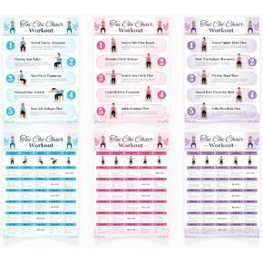 Tai Chi Chair Workout Poster Set, 6 Laminated Exercise Charts, Illustrated Seated Moves for Balance, Mobility & Joint Pain Relief, 30-Day Challenge in Kuwait