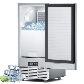 Commercial Under Counter Ice Maker Machine 15" Wide, 85 lbs/Day,Stainless Steel Built-in Freestanding Ice Maker with 30 lbs Storage Bin, Under Cabinet Ice Machine for Home Commercial Use in Kuwait