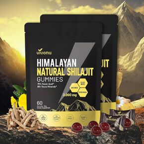 Pure Himalayan* Shilajit* Gummies, micronutrient Supplement, Himalayan Premium Ingredient with Shilajit, Ashwagandha, Gokshura, Fulvic Acid & 85+ Trace Minerals I for Men, Women (60 Gummies/1 Bag) in Kuwait