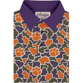 قميص بولو رجالي من Amigo NCAA من Clemson Tigers مرخص من Camo Range Raglan in Kuwait