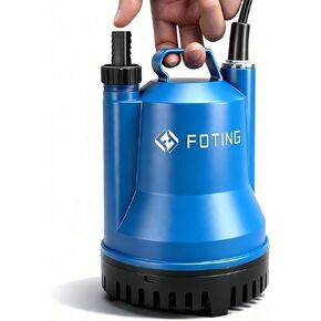 مضخة مستنقع FOTING، مضخة مياه غاطسة محمولة 1/4HP 1676GPH لإزالة المياه النظيفة والقذرة، مضخة كهربائية من البلاستيك الحراري لتصريف حوض السباحة وحوض الاستحمام الساخن والحديقة في الطابق السفلي in Kuwait