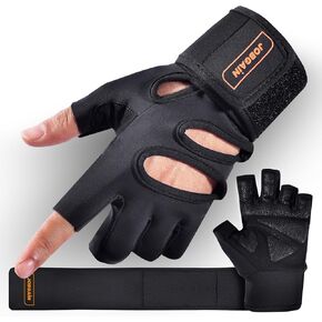 Workout Gloves for Men and Women, Gym Weight Lifting Padded Gloves with Wrist Wrap Support, Full Palm Protection & Extra Grips, for Weightlifting, Exercise, Cross Training, Fitness, Pull-Up in Kuwait