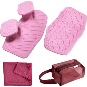 Upgraded Weight Lifting Grips for Women & Men - Extra Large & Thick Non-Slip Gym Grips with Cooling Towel, Ergonomic Workout Gloves for Pull-Ups, Dumbbell Exercises (Pink) in Saudi Arabia