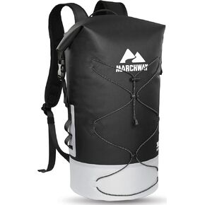 MARCHWAY Floating Roll Top Dry Bag, Flexible Lightweight TPU Waterproof Backpack 20L/30L/40L with Padded Straps for Boating, Kayaking, Swimming, Hiking, Beach (Blue, 30L) in Kuwait