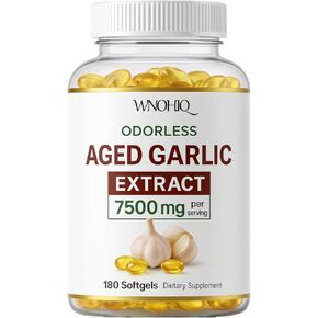Aged Garlic Extract - 7500mg Odorless | Garlic Supplements 360 Softgels | Odorless Aged Garlic Capseles for Supports Immune Health | Organic, Non-GMO, Gluten-Free (2) in Saudi Arabia