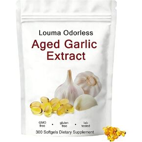 1PCSLouma Odorless Aged Garlic, Aged Garlic Extract - 300 Count,24 Month Organic Aged Garlic Supplement- Non-GMO,Vegetarian (1PCS) in Saudi Arabia