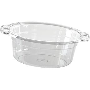 Wash Basin Dish Tub Portable Transparent Dishpan Face Cleansing Tub Foot Basin Thickened Material Multi Functional Suitable for Student Dormitory Bath, Gray, Small in Kuwait