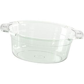 Wash Basin Dish Tub Portable Transparent Dishpan Face Cleansing Tub Foot Basin Thickened Material Multi Functional Suitable for Student Dormitory Bath, Green, Medium in Kuwait