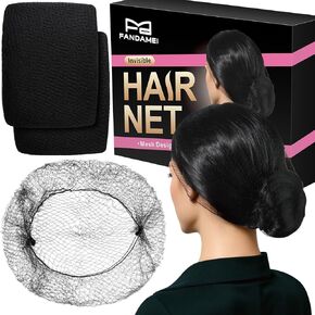 Fandamei Hair Net, 120 PCS Invisible Black Hair Nets for Food Service Workers&Women&Men, 24 Inches Extra Large Hair Net for Buns, Nylon Hairnets for Foodservice, Dancing, Ballet Bun in Kuwait