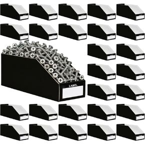 35 Pack Heavy-Duty Cardboard Storage Bins with Label, 12x6x4.5 inch Parts Bins-Reinforced Multi Layer Construction, Laminated Wipeable Exterior, Quick Assembly for Home, Garage, Warehouse Organization in Kuwait