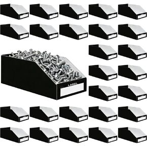 35 Pack Heavy-Duty Cardboard Storage Bins with Label, 12x6x4.5 inch Parts Bins-Reinforced Multi Layer Construction, Laminated Wipeable Exterior, Quick Assembly for Home, Garage, Warehouse Organization in Kuwait