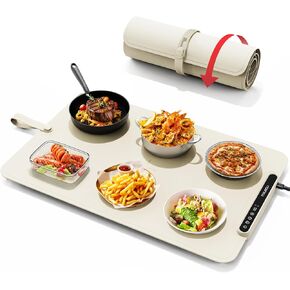 حصيرة تدفئة للطعام، صينية تدفئة كهربائية iTRUSOU 99H حرارة مستمرة، 7 إعدادات لدرجة الحرارة، تسخين كامل السطح حاصل على براءة اختراع، مفتاح درجة فهرنهايت/درجة مئوية، سخانات طعام مرنة قابلة للطي لبوفيه الحفلات، الاستخدام اليومي in Kuwait