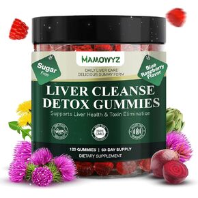 Liver Cleanse Detox & Repair - Sugar Free & Vegan Gummies, Milk Thistle Liver Detox Supplement, Supports Liver Detox, Ginger Root, Choline & Dandelion Root, Silymarin Infused, 120 Gummies in Kuwait