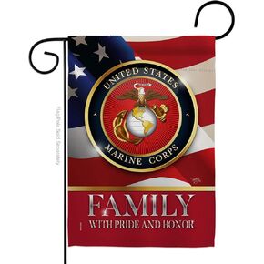 US Marine Family Honor Garden Flag - Armed Forces Corps USMC Semper Fi United State American Military Veteran Retire Official - House Banner Small Yard Gift Double-Sided Made in USA 13 X 18.5 in Kuwait