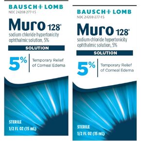 محلول مورو 128 - محلول العيون لفرط التوتر من كلوريد الصوديوم 5%، تخفيف مؤقت لوذمة القرنية، 0.5 أونصة سائلة (15 مل) (عبوة من قطعتين) in Kuwait