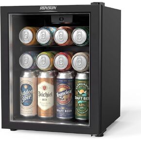 ROVSUN 28 Can Beverage Cooler Refrigerator, Mini Cooler with Removable Shelves, 43-64°F Temperature Adjustable Fridge for Soda, Beer, Wine, Freestanding Small Fridge for Kitchen, Dorm, Office or Bar in Kuwait