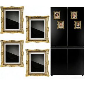 إطارات صور ثلاجة صغيرة الثلاجة ، نمط عتيق ، افتح الغطاء الخلفي وإدخاله مباشرة للصور واللوحات وعينات DIY ، وما إلى ذلك. يمكن وضعها على الطاولة ، عالقة على الثلاجة (ذهبية) in Kuwait