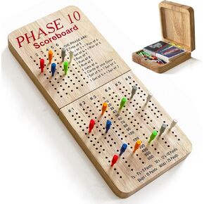 لوحة النتائج Tuiiopoli للمرحلة 10، لوحة النتائج من خشب البلوط الصلب السميك الحقيقي مع 6 أوتاد ملونة، أوراق الدرجات الخشبية، لوحة تعقب الحفلات العائلية الليلية، لوحة إكسسوارات البلوط الليلي in Kuwait