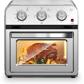 Family Size Air Fryer Toaster Oven Combo,13QT,360° Hot Air Circulation for Healthy Oil-Free Cooking, Multifunctional Convection Contertop Oven, Adjustable Time & Temp Control, Stainless Steel in Kuwait