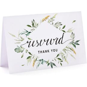 Greenery Reserved Signs for Weddings, Parties, Receptions, Restaurant and Celebrations, Reserved Signs for Tables, Reserved Signs for Wedding Chairs, 10 Pack, 4 x 6 Inches. in Kuwait