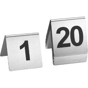 Stainless Steel Table Numbers 1-10, 2.76 x 2.76 Inch Tent Style Number Signs, Heavy-Duty Metal Table Number Cards for Restaurant, Cafe, Hotel, Large Clear Numbers, Waterproof and Rustproof in Kuwait