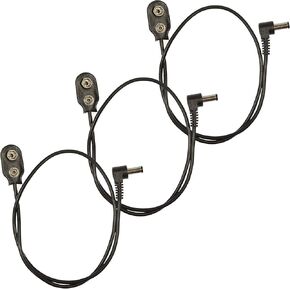 Voodoo Lab Cable 2.1mm to Battery Snap Right-Straight 18" 3 Pack Bundle in Kuwait