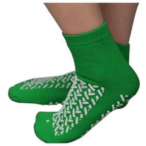 Double Tread Patient Safety Footwear with Terrycloth Interior, 2X-Large, Green - Case of 96 in Saudi Arabia