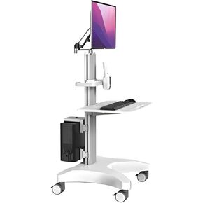OC Series Professional Equipment Cart with 5-Axis Pneumatic Arm – Hidden Cable Management, Adjustable Trays, No Display Included (Models: OC-1T, OC-1TD, OC-1TB) (OC-1TB) in Saudi Arabia