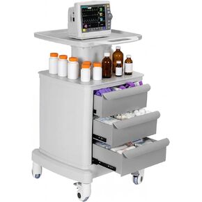 Medical Carts, Professional Mobile Medication Cart with 360 Lockable Wheels, Lab Utility Cart with 3 Drawers & 1 Top Tray for Lab Clinic Hospital Salon, Floor Standing Salon Roller Trolley in Kuwait