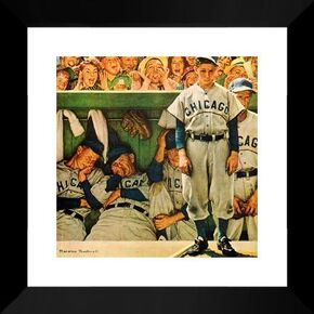 طباعة فنية مؤطرة من Cubs Dugout مقاس 20 × 20 بواسطة نورمان روكويل in Kuwait