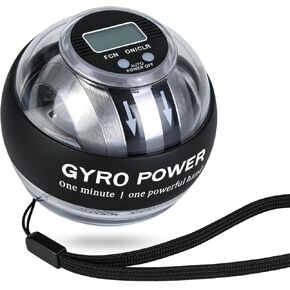 كرة عزم الدوران ذات التشغيل التلقائي مع عداد LED - مقوي للمعصم والساعد - تمرين اليد الجيروسكوبي لقوة القبضة والمرونة والحيوية اليومية in Kuwait