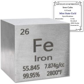 مكعب نحاسي نقي بنسبة 99.95% مقاس 1.5 بوصة - تصميم عنصر مع شهادة الأصالة in Kuwait