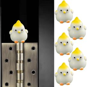 Hinge Heads Decorative Topper Set 5PCS, Home Decoration,Magnetic Hinge Head Toppers Door Hinge, Cute Mini Creative Yellow Chick, Resin Ornament in Kuwait