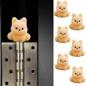 Hinge Heads Decorative Topper Set 6PCS, Home Decoration,Magnetic Hinge Head Toppers Door Hinge, Cute Mini Creative Yellow Puppy Resin Ornament in Kuwait