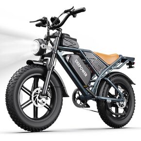 DEEPOWER Electric Bike for Adults,2000W Peak Motor&32MPH Electric Dirt Bike，48V 20AH/35AH/60AH Battery, 70-160 Max Miles,Dual Suspension Ebikes for Adults, 20" Fat Tire E Bike in Kuwait