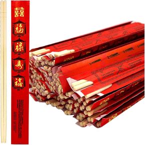 52USA Disposable Bamboo Chopsticks (100 Sets) - 9'' Long, UV Treated, Individually Wrapped Japanese and Chinese Wooden Chopsticks Bulk in Kuwait