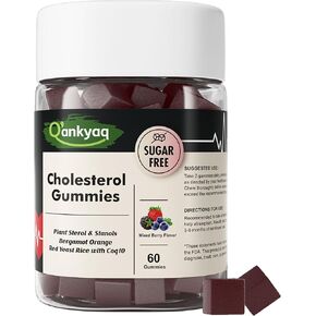 Cholesterol Lowering Gummies, Plant Sterols & Stanols Supplement, LDL Cholesterol Lowering with Red Yeast Rice, Citrus Bergamot and CoQ10 for Women & Men, Sugar Free, 60 Counts in Saudi Arabia
