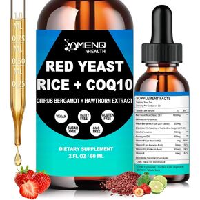 Red Yeast Rice with CoQ10 Supplement Liquid, Advanced Healthy Heart & Healthy Cholesterol Levels, Citrus Bergamot Red Yeast Rice 1200 mg for Men & Women, Extra Strength Liquid Red Yeast Rice丨2Fl Oz in Kuwait