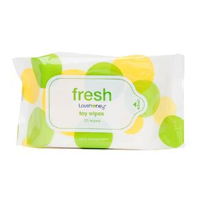 Lovehoney Fresh Toy & Body Wipes - Aloe Vera Wipes - Resealable Packet - Pack of 25 in Kuwait